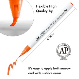 Kuretake Zig Clean Color Real Brush 90 colors set, Brush tip marker pens, for Professional and Artist, coloring, drawing, calligraphy, lettering, Made in Japan