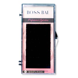BOSS BAE Individual Eyelash Extensions, Classic Lashes Extensions Supplies, Lash Trays, 0.07/0.10 Thickness B/C/C+/D/CC Curl, 6-15mm Length (Single_0.07_B_14)