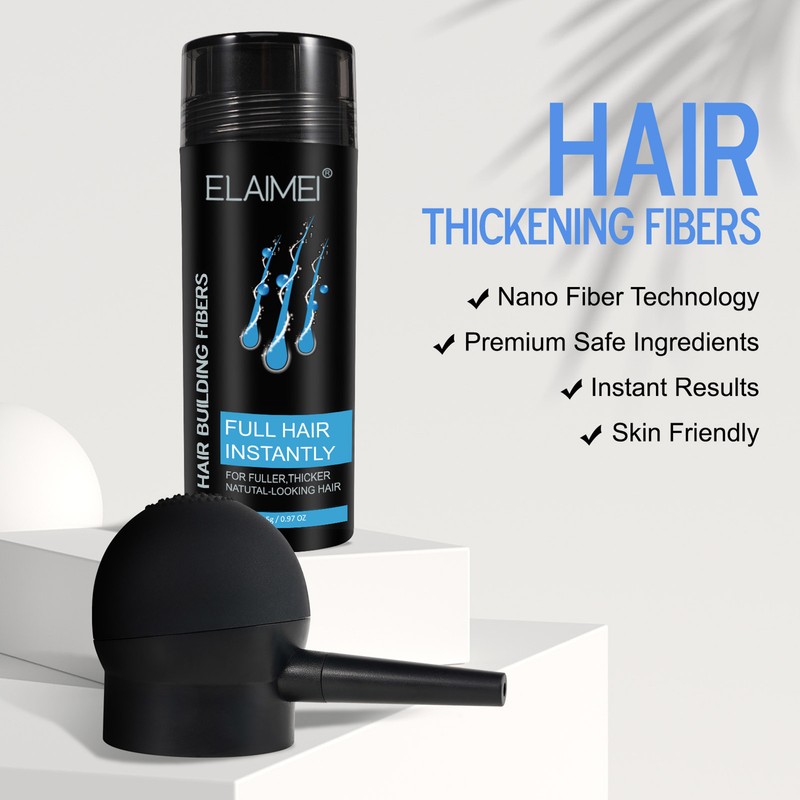 ELAIMEI 27.5g Hair Building Fibers with Spray Applicator Even Fine