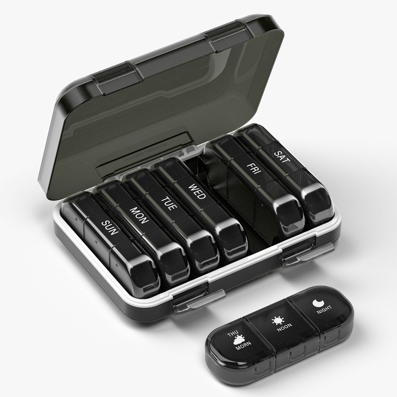 Weekly Pill Organizer 3 Times a Day, 7 Day Portable