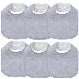 lazyrhino 8 Pack Baby Bibs Unisex Adjustable Drooling Bibs with Snaps Ultra Soft Absorbent Teething Bibs for Boys and Girls (grey-6pack)