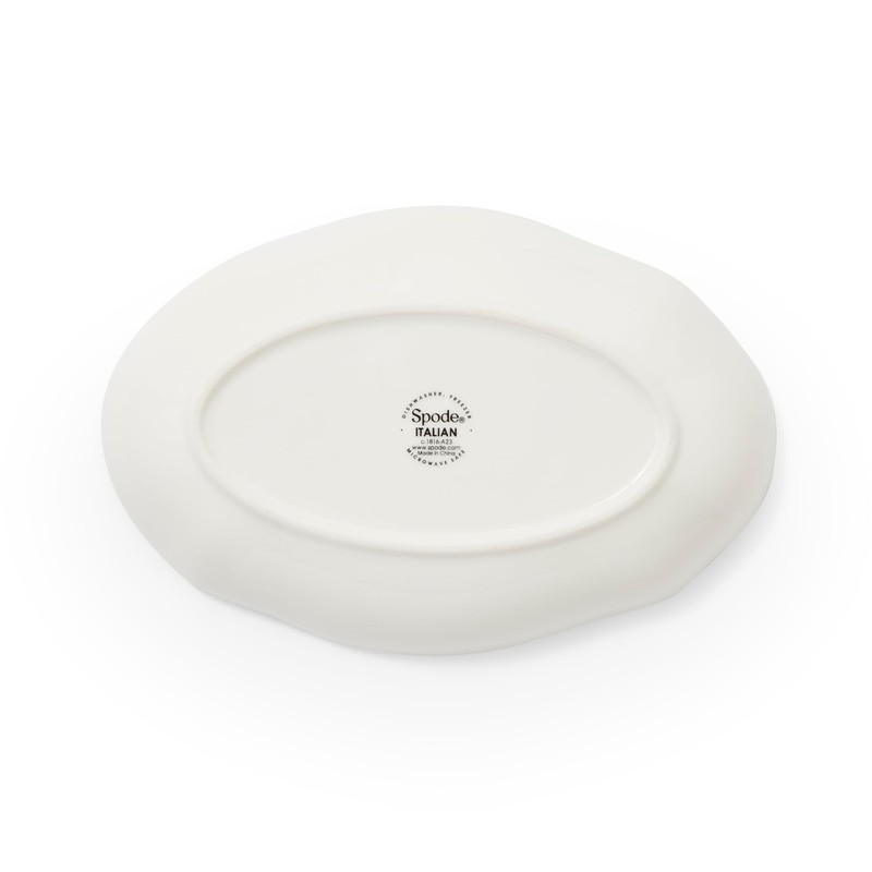 Spode Blue Italian Fluted Oval Dish 23 cm