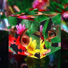 SIQUK 7 Piece Polyhedral Dice Set 7 Polyhedral Dice Dice D4 D6 D8 D10 D12 D20 D% Game Dice for Dungeons and Dragons DND RPG MTG, Green Leaf