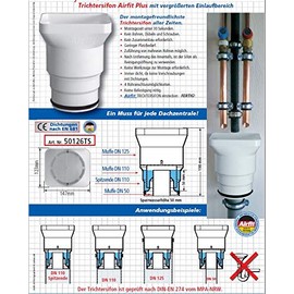 Funnel siphon Airfit Plus DN 50/110/125 - KS white