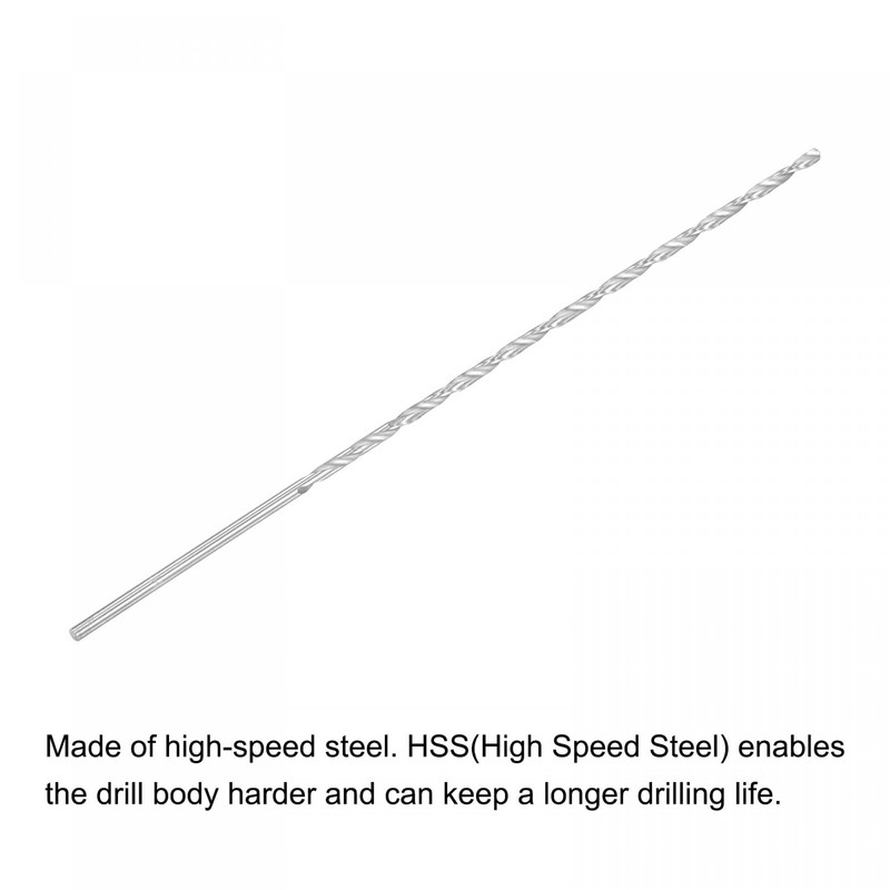 sourcing map HSS(High Speed Steel) Extra Long Twist Drill Bits,