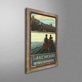 Northwest Art Mall Lakewood Wisconsin Rustic Metal Print on Reclaimed Barn Wood from Travel Artwork by Artist Paul A. Lanquist 11.5" x 17.5"