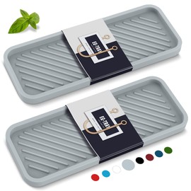 EG-SIPRO - Bandeja organizadora para fregadero de cocina, paquete de 2 soportes de esponja de silicona para fregadero de cocina, baño, bandeja de jabó