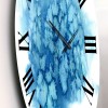 Designart 'Blue Turquoise Cloud Abstract' Modern wall clock - 36