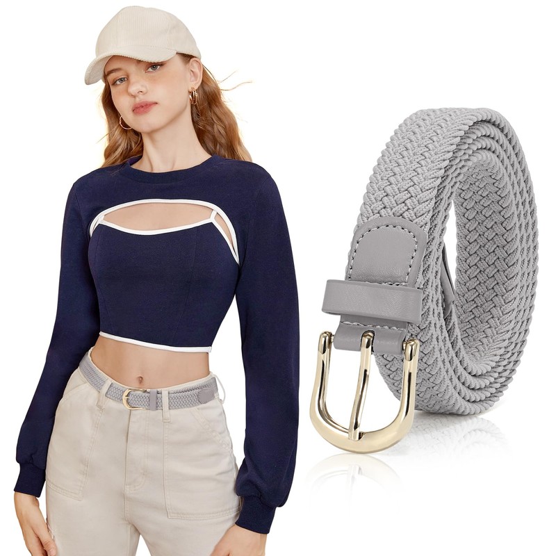 WHIPPY Fabric Belt Stretch Belt Elastic Braided Belt Elastic Stretchy