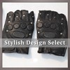ONE LIMITATION TG017 Men's Leather Fingerless Gloves Motorcycle Cycling Training