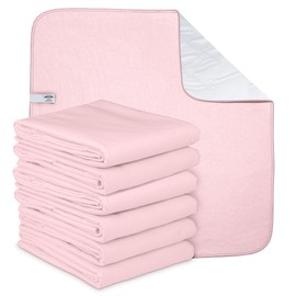 AbsorbEase® Washable Underpads - Large Bed Pads for use as Incontinence Bed Pads, Reusable Pet Pads, Great for Dogs, Cats, Bunny, Seniors Bed Pad ((Pack of 6 - 34x36)), Pink