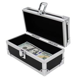 Lockable Cash Box, Aluminium Alloy Money Box for Cash, Money Holder, Cash Organizer, Single Row Currency Tray, Money Storage Box, Money Organizer for Cash