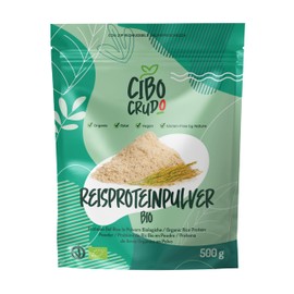 Rice Protein Powder Organic - 500 g. Rice Protein Powder Vegan and Gluten Free. Rice Protein Powder from Controlled Organic Cultivation. Organic Rice Protein Powder