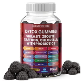 Sugar Free Zeolite Detox Gummies Shilajit Saffron Probiotics Chlorella Psyllium Husk Saffron Senna Leaf Magnesium Citrate Zinc Milk Thistle Heavy Metal Kids Adults Energy and Focus