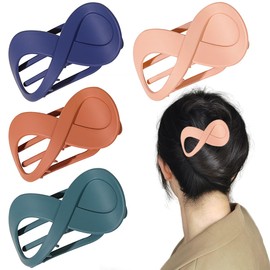 French Concord Flat Hair Clips for Women, 3.35 Inch Curved Hair Claw Clips Alligator Hair Barrettes Volume No Slip Grip Strong Hold Banana Hair Clamps Jaw Clips Styling Hair Accessories (D)