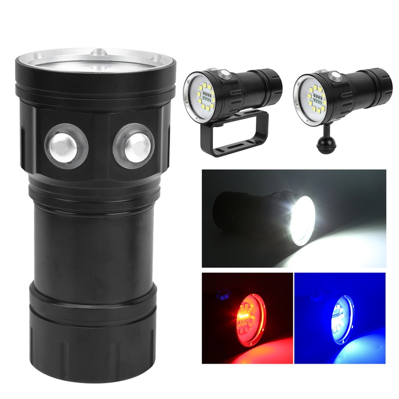 LED Diving Flashlight Portable Professional Underwater Lighting Waterproof Submarine Lamp