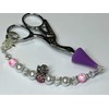 Beaded Scissor Fob for Quilting, Lanyard with Tip Cover for