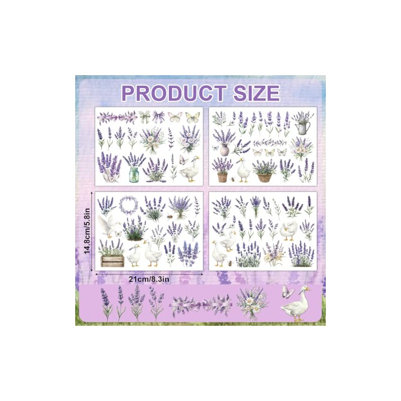 Lavender Motif Transfer Stickers for Stylish DIY Decor