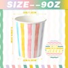 Funtery 100 Pcs 9 oz Paper Cups Muticolor Disposable Paper