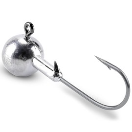 Atibin Barb Saltwater Jig Head Hook Bass Freshwater Jigs Hook Lead Round Ball Fishing Jig Lead Tackle Sharp 25pcs 3/8oz