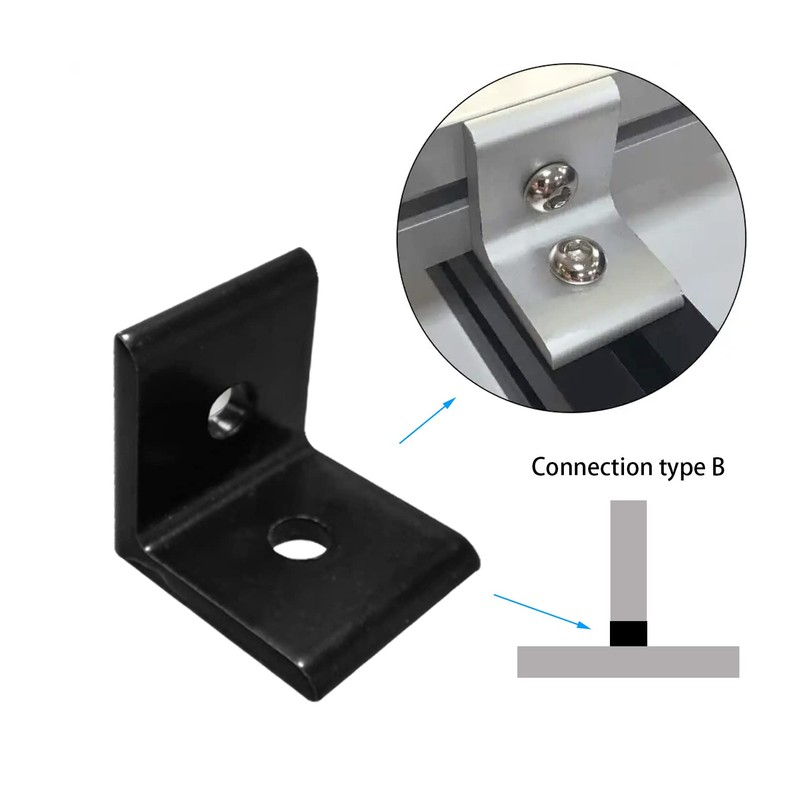 FORRCKY 10Sets 1010, 10 Series Aluminum Extruded Profile Black Connector
