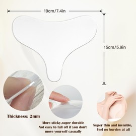 EKIND Silicone Chest Patch Anti Wrinkle Décolleté Pad Reusable Self Adhesive T Shape Skin Tightening Hydrating Lift for Women (Transparent)