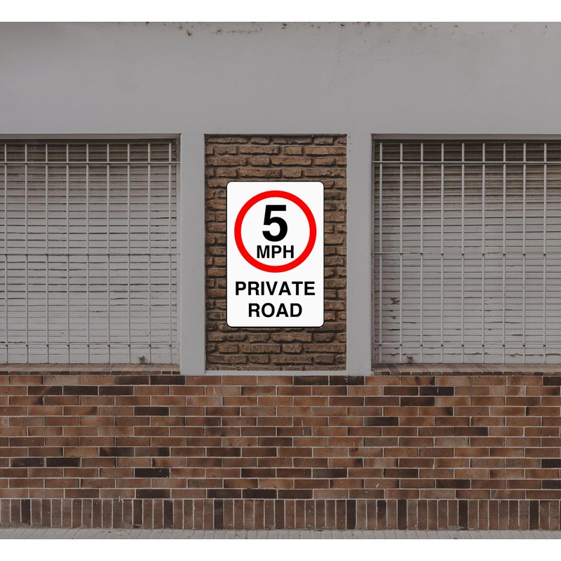 5mph private road speed limit sign- 3mm Aluminum Dibond high-visibility