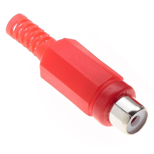 In Line Phono Socket, Red - Pack Of 10, RCA