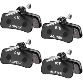 AGPTEK - Pastillas de freno de bicicleta de alto rendimiento, 4 pares de almohadillas para orejas de bicicleta para frenos de disco de bicicleta de montaña, compatible con Shimano D02S D03S Saint