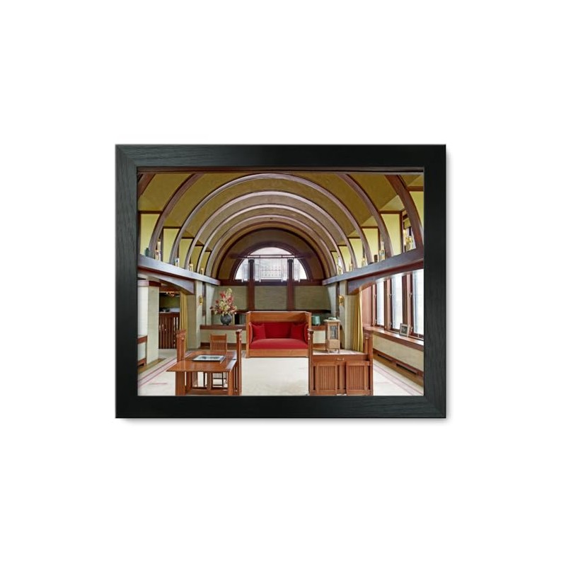 Framed Print 12x15: Frank Lloyd Wright's Dana Thomas House Interior,