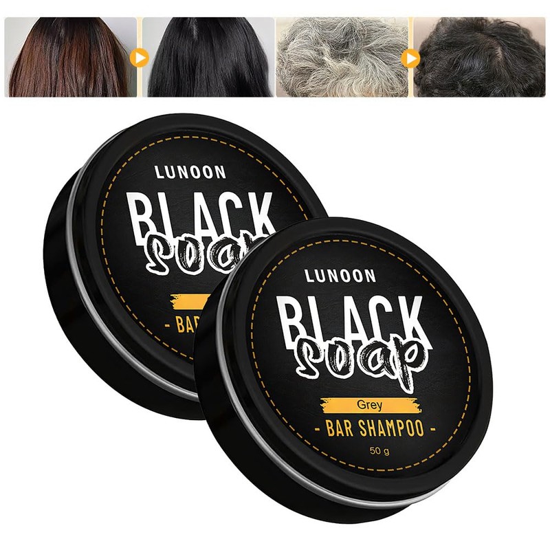 2PC Jabón de depilación de cabello gris natural, champú para