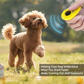 DILUSILK 2 PCS Dog Clicker, Dog Training Clicker with Wrist Strap for Dog Cat Horse Clickers for Dog Training Lightweight Durable Puppy Clicker Training Kit, for Pet Lovers (Red ，Yellow)