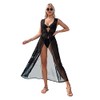 CHIC DIARY Bikini Strandkleid Cover Up Boho Ärmellos Maxi Strandtunika