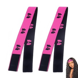 2 Pcs Rose Red Melt Bands, Adjustable Wig Bands, 1.4 In Headband Wig, For Women And Men