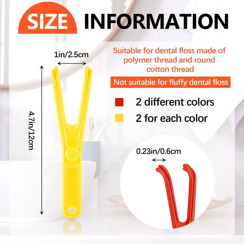 Chengu 4 Pieces Dental Floss Holder Reusable Flosser Reusable Floss