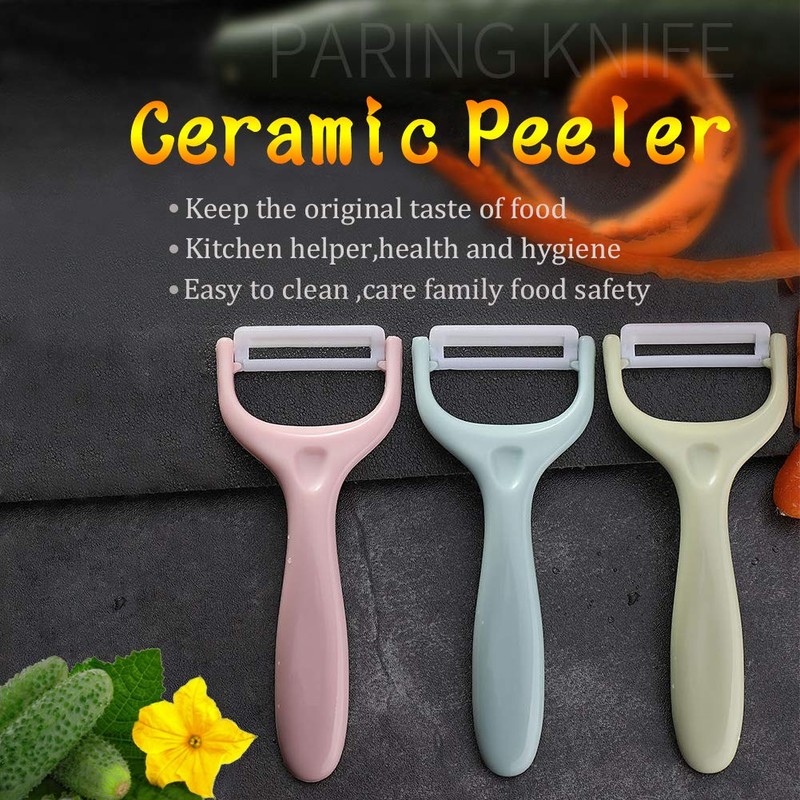 BITEFU Set of 6 Colourful Peelers, Ceramic Peelers for Vegetables,