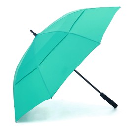 RUMBRELLA Golf Umbrella Windproof Double Canopy UV Umbrella UPF 50+ Auto Open 55IN, Mint Green