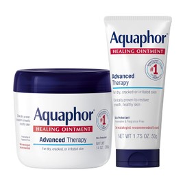 Aquaphor Healing Ointment - Moisturizing Skin Protectant For Dry Cracked Hands, Heels and Elbows - 14 oz. jar + 1.75 oz. tube, 15.75 Ounce