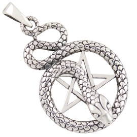 AFP Snake Pentagram Pendant 925 Sterling Silver AS-595, Sterling Silver, No Gemstone