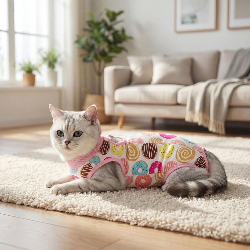 CELONROMF 2-Pack Pet Post-Surgery Recovery Suit for Cats Dogs, Abdominal