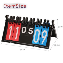 WishesMar Portable Flip Scoreboard 6 Digit Tabletop Score Board Flipper Board for Sports Competition Score Keeper Badminton Volleyball Table Tennis Football Basketball