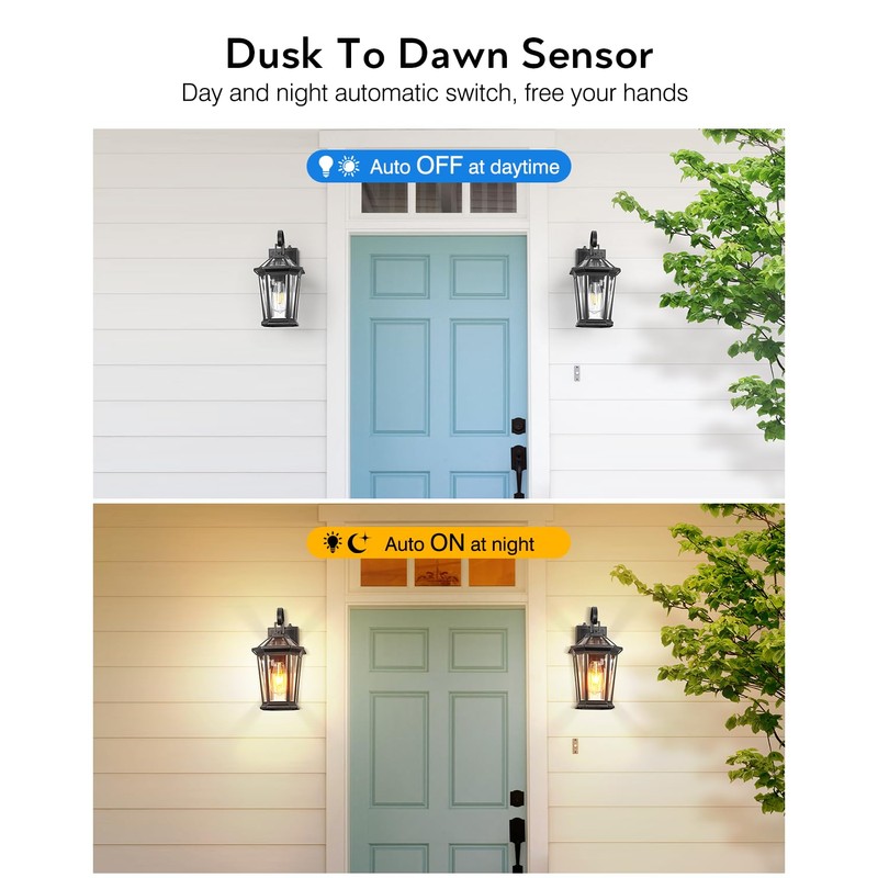 VIANIS Dusk to Dawn Outdoor Wall Lighting, Exterior Light Fixture