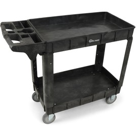 Simpli-Magic Rolling Cart Utility Cart on Wheels, Heavy Duty Tool Cart with Ergonomic Storage Handle and Deep Shelfs for Garage, Warehouse, Workshop, 600-Pound Capacity 40x33x17-Inch