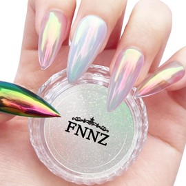 FNNZ Unicorn Chrome Nail Powder, Aurora Unichrome Mermaid Aurora Nail Powder Pigment Pearlescent Nail Art Glitter Decoration for Home DIY Nail Salon Manicure - Romantic Jardin