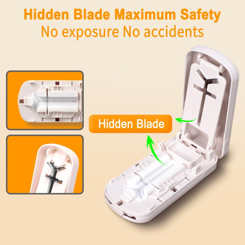 Pill Cutter for Small Pills, Tablet Splitter with Storage, Pill