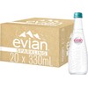 evian Sparkling Carbonated Natural Mineral Water 330ml Glass Bottle, Case