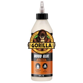 Gorilla Ultimate - Pegamento de madera impermeable, color de madera natural, 18 onzas (paquete de 1) - Impermeable para proyectos y reparaciones en interiores o exteriores