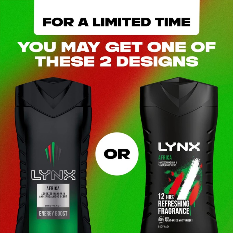 Lynx Africa 12-H Refreshing Fragrance Shower Gel Body Wash for