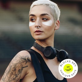 Sun Patch, Reusable Under Eye Sunblock Patches, 100% Silicone Sunscreen Under Eye Patches for UV Protection, Face Stickers with UPF 50, 1 Pack/4 Pairs, White (Golf, Surf, Swim, Ski & Snow, Outdoors)