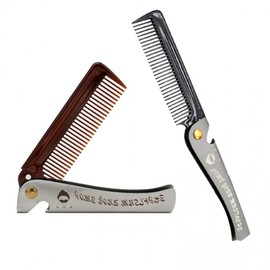Men's Portable Folding Pomade Comb Portable Comb Brown